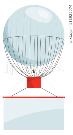 Hot air balloon with blank promo banner template 118923374