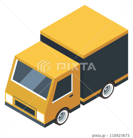 Shipping truck isometric icon. Delivery cargo transport Shipping truck isometric icon. Delivery cargo transport 118923673