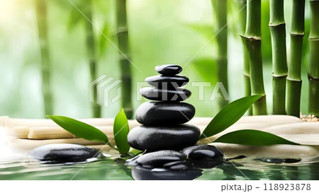 禅石と竹/イラスト・絵画 禅石と竹/イラスト・絵画 118923878
