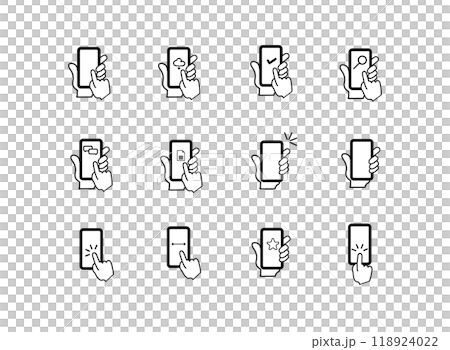 智慧型手機操作手勢圖示集 118924022