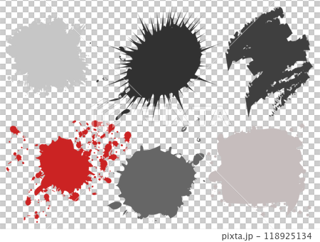 吹き出し 墨の飛沫のふきだし 血飛沫のイラストセット アイコン素材 118925134
