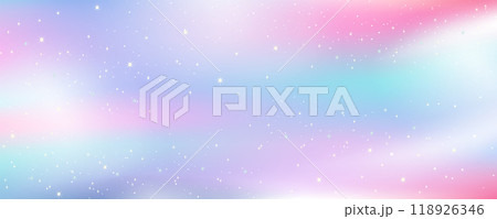 カラフルで幻想的な宇宙のグラデーションベクター背景 118926346