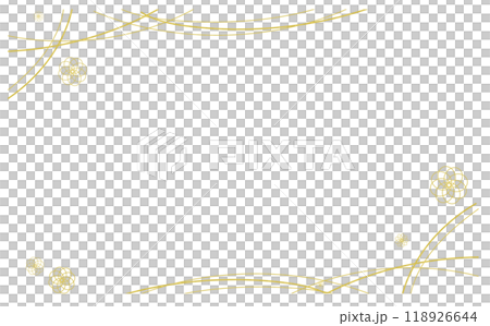 金の上品な和柄フレーム背景 118926644