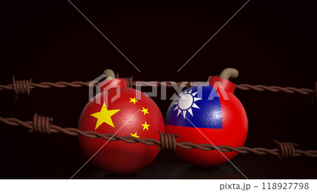 The Chinese and Taiwan on bomb for business concept 3d rendering. 118927798