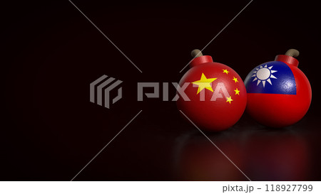 The Chinese and Taiwan on bomb for business concept 3d rendering. 118927799