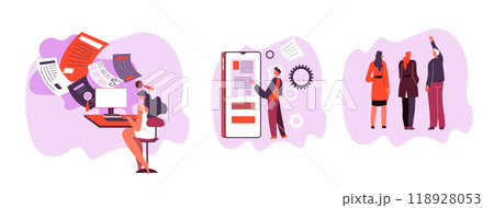 People Working on Mobile Devices 118928053