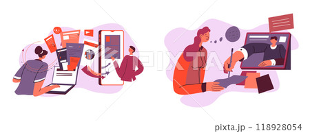 People Working on Mobile Devices 118928054