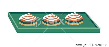 Three Tasty Swirled Pastries vector Three Tasty Swirled Pastries vector 118928154