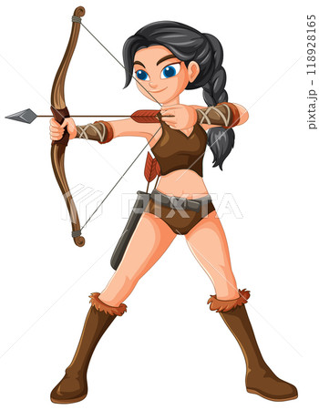 Female Archer Ready to Shoot Female Archer Ready to Shoot 118928165
