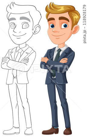 Confident Businessman Vector Illustration Confident Businessman Vector Illustration 118928179