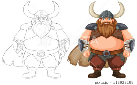 Cartoon Viking Warrior Illustration 118928199