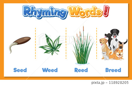 Rhyming Words Illustration Rhyming Words Illustration 118928205