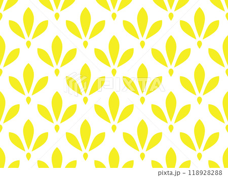 Flower geometric pattern. Seamless vector background. White and yellow ornament 118928288