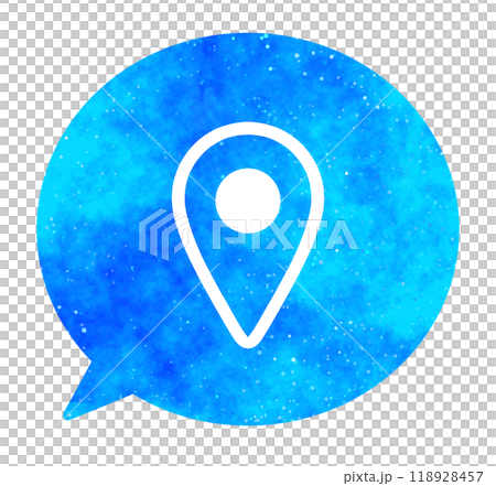 Blue starry sky | Map icon speech bubble 118928457