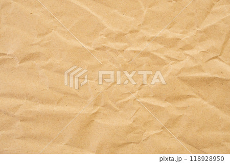 Abstract brown crumpled creased recycle paper texture background 118928950