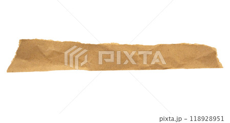 Brown Cardboard paper piece isolated on white background 118928951