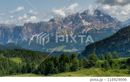 Beautiful mountain range in Dolomites Beautiful mountain range in Dolomites 118929006