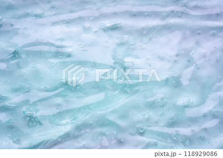 Transparent clear blue liquid serum gel cosmetic texture background 118929086