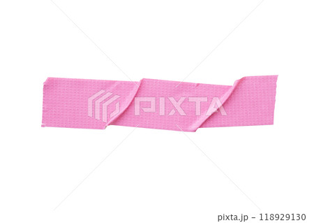 Pink adhesive sticky tapes isolated on white background 118929130