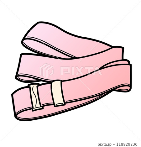 着物の着付けで使うウエストベルトを畳んだ状態 118929230