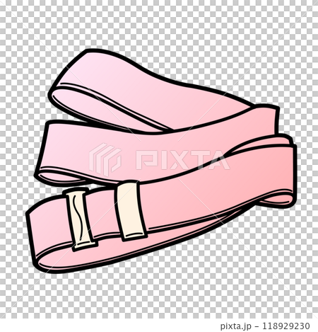 着物の着付けで使うウエストベルトを畳んだ状態 118929230