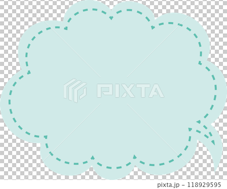 Cute cloud-shaped speech bubble with stitches (turquoise) 118929595