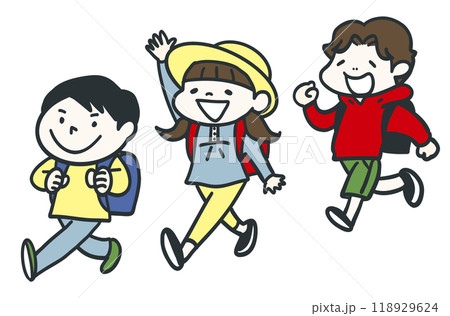 スクールガードと交通安全で投稿する子供たち 118929624