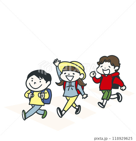 スクールガードと交通安全で投稿する子供たち 118929625