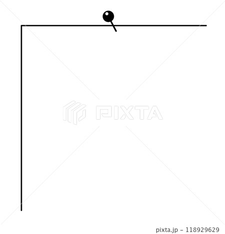 黒の画鋲で留めてある紙のフレーム背景 118929629