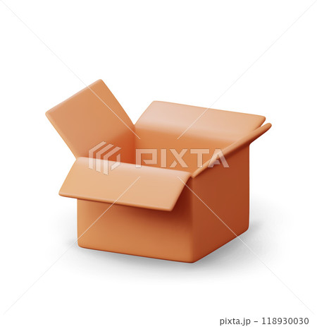 3D carton packaging box isolated on white. 118930030