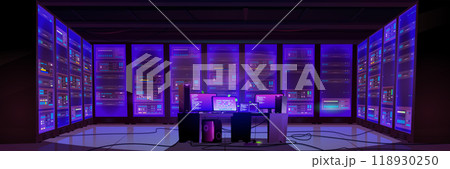 Data center server room interior Data center server room interior 118930250