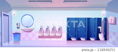 Empty male public toilet room interiorのイラスト素材 [118930251] - PIXTA