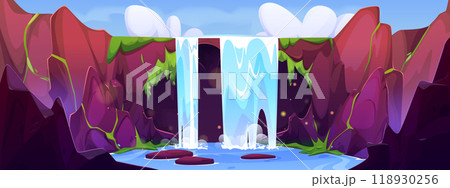 Tropical waterfall landscape 118930256