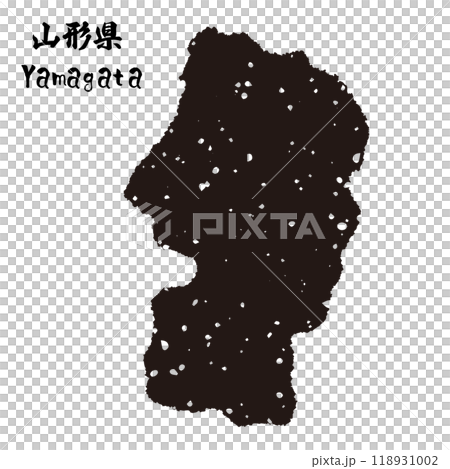 Stamp-style silhouette of Yamagata prefecture, Japan Stamp-style silhouette of Yamagata prefecture, Japan 118931002
