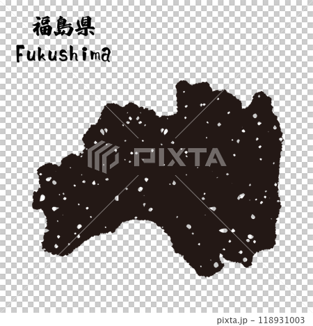 Stamp-style silhouette of Fukushima prefecture, Japan Stamp-style silhouette of Fukushima prefecture, Japan 118931003