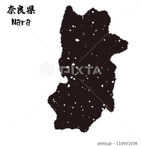 日本_奈良県のスタンプ風シルエット 日本_奈良県のスタンプ風シルエット 118931036