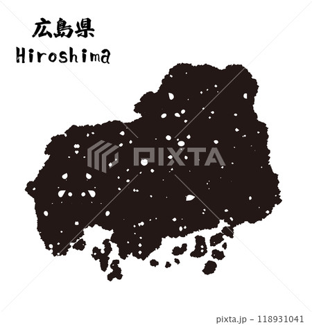 日本_広島県のスタンプ風シルエット 118931041