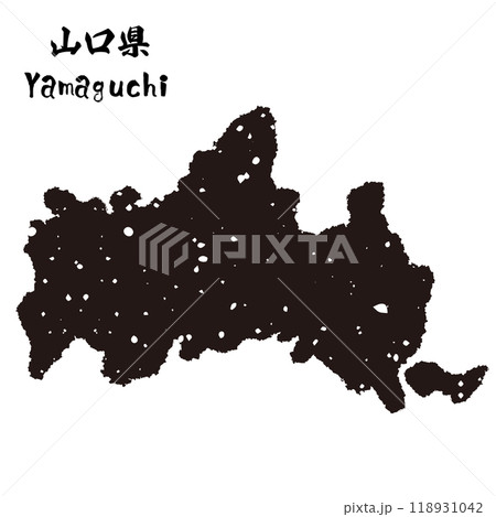日本_山口県のスタンプ風シルエット 118931042