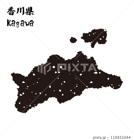 日本_香川県のスタンプ風シルエット 118931044