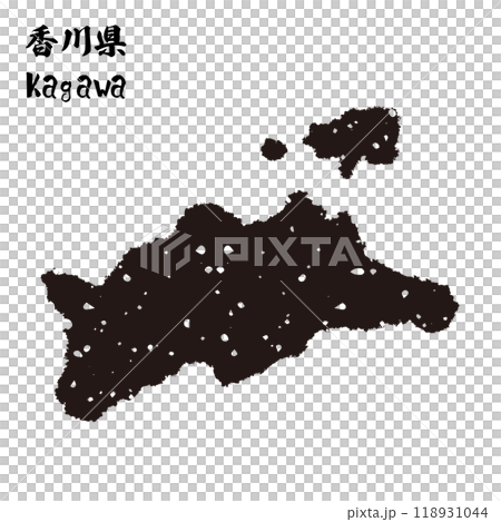 日本_香川県のスタンプ風シルエット 118931044