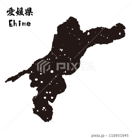 日本_愛媛県のスタンプ風シルエット 日本_愛媛県のスタンプ風シルエット 118931045