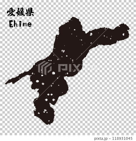 日本_愛媛県のスタンプ風シルエット 日本_愛媛県のスタンプ風シルエット 118931045