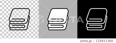 シンプルな線画のタオルのベクターアイコン。 118931360