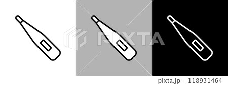 シンプルな線画の体温計のベクターアイコン。 118931464