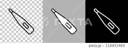 シンプルな線画の体温計のベクターアイコン。 118931464