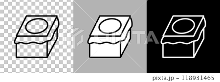 シンプルな線画の携帯トイレのベクターアイコン。 118931465