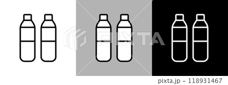 シンプルな線画のペットボトルのベクターアイコン。 シンプルな線画のペットボトルのベクターアイコン。 118931467