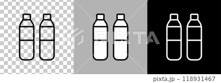 シンプルな線画のペットボトルのベクターアイコン。 シンプルな線画のペットボトルのベクターアイコン。 118931467