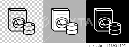 シンプルな線画のレトルト食品と缶詰のベクターアイコン。 シンプルな線画のレトルト食品と缶詰のベクターアイコン。 118931505