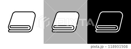シンプルな線画のブランケットのベクターアイコン。 シンプルな線画のブランケットのベクターアイコン。 118931508